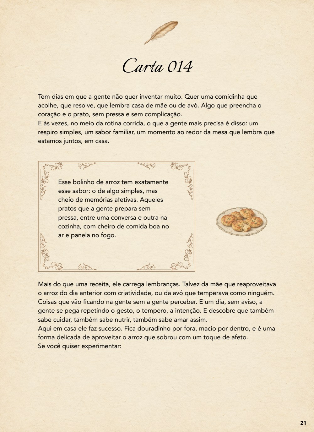 Página de receita do e-book comemorativo